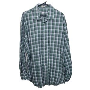 Peter Millar Mens Button Up Shirt Long Sleeve Multicolor Plaid Cotton Size XXL
